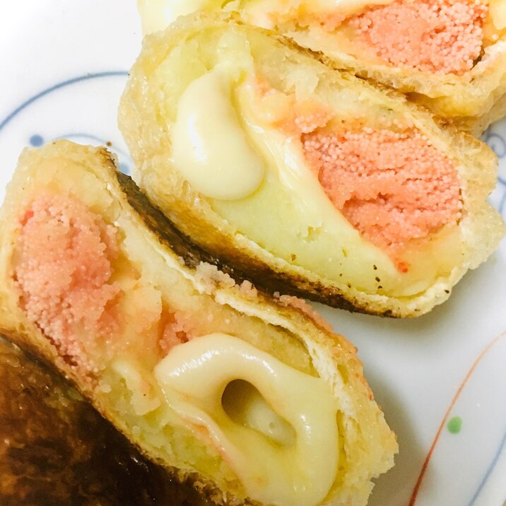 ポテトめんたいチーズの油揚げ焼き